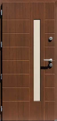 Drzwi zewnętrzne nowoczesne do domu wzór 475,12 w kolorze orzech.