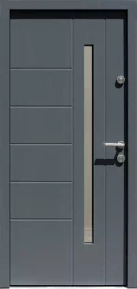 Drzwi zewnętrzne nowoczesne do domu wzór 475,13 w kolorze jasno szare.