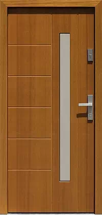 Drzwi zewnętrzne nowoczesne do domu 475,14 w kolorze złoty dąb.