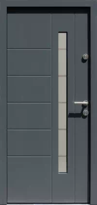 Drzwi zewnętrzne nowoczesne do domu 475,14+ds11 w kolorze jasno szare.