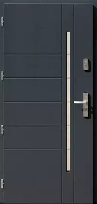 Drzwi zewnętrzne nowoczesne do domu wzór 475,15+ds11 w kolorze antracytowe.