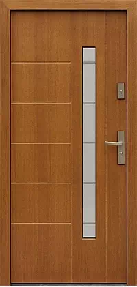 Drzwi zewnętrzne nowoczesne do domu 475,18+ds11 w kolorze ciemny dąb.