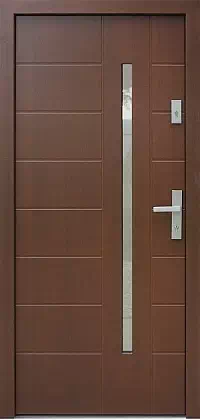 Drzwi zewnętrzne nowoczesne do domu 475,19 w kolorze orzech.