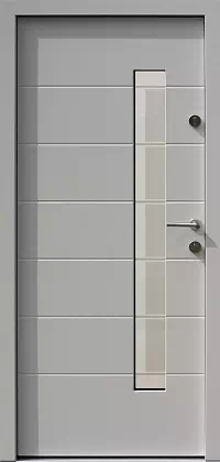 Drzwi zewnętrzne nowoczesne do domu wzór 476,1+ds1 w kolorze białe.