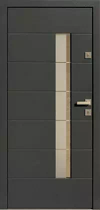 Drzwi zewnętrzne nowoczesne do domu 476,1+ds3 w kolorze antracyt.