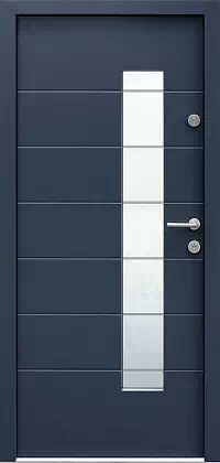 Drzwi zewnętrzne nowoczesne do domu 476,2+ds11 w kolorze antracyt.