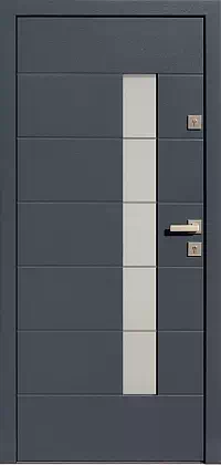 Drzwi zewnętrzne nowoczesne do domu 476,4+ds11 w kolorze antracyt.