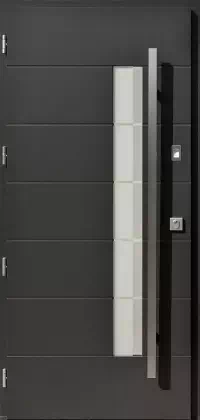 Drzwi zewnętrzne nowoczesne do domu 476,4+ds3 w kolorze czarne.
