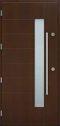 Drzwi zewnętrzne nowoczesne do domu wzór 478,3 w kolorze orzech ciemny.