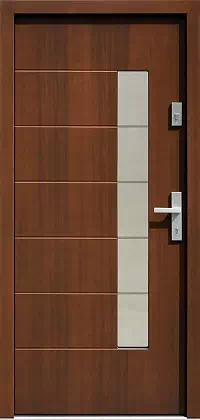 Drzwi zewnętrzne nowoczesne do domu 478,5+ds11 w kolorze orzech.