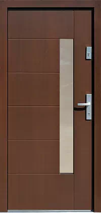 Drzwi zewnętrzne nowoczesne do domu wzór 478,6 w kolorze orzech.