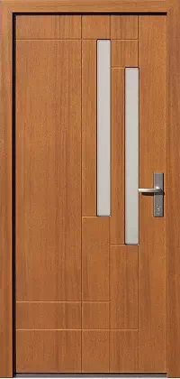 Drzwi zewnętrzne nowoczesne do domu wzór 479,1 w kolorze ciemny dąb.