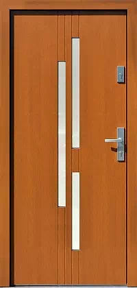 Drzwi zewnętrzne nowoczesne do domu 484,3 w kolorze ciemny dąb.