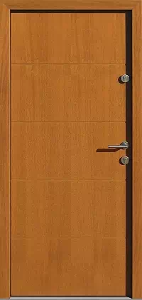 Drzwi zewnętrzne nowoczesne do domu wzór 490,15B w kolorze złoty dąb.