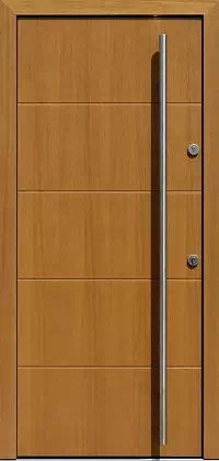 Drzwi zewnętrzne nowoczesne do domu 490,9 w kolorze złoty dąb.