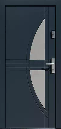 Drzwi zewnętrzne nowoczesne do domu wzór 495,3 w kolorze antracyt.