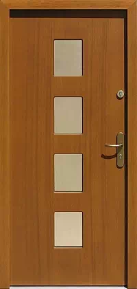 Drzwi zewnętrzne nowoczesne do domu wzór 497,11 w kolorze ciemny dąb.