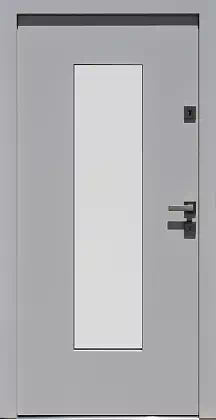 Drzwi zewnętrzne nowoczesne do domu wzór 499,13 w kolorze białe.