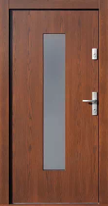 Drzwi zewnętrzne nowoczesne do domu wzór 499,14 w kolorze orzech.