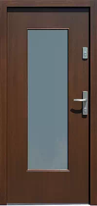 Drzwi zewnętrzne nowoczesne do domu wzór 499,15W w kolorze orzech.