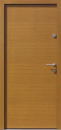 Drzwi zewnętrzne nowoczesne do domu wzór 500B w kolorze złoty dąb.