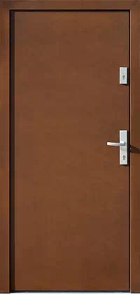 Drzwi zewnętrzne nowoczesne do domu wzór 500D w kolorze orzech.