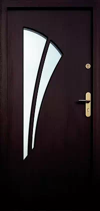 Drzwi zewnętrzne nowoczesne do domu 570S2 w kolorze palisander.