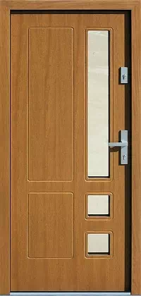 Drzwi zewnętrzne nowoczesne do domu 590S8 w kolorze złoty dąb.