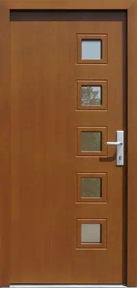 Drzwi zewnętrzne nowoczesne do domu wzór 622,4 w kolorze ciemny dąb.