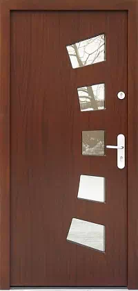 Drzwi zewnętrzne nowoczesne do domu wzór 623,1 w kolorze orzech.