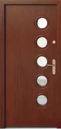 Drzwi zewnętrzne nowoczesne do domu wzór 624,5 w kolorze orzech.