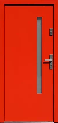 Drzwi zewnętrzne nowoczesne do domu wzór 625,1 w kolorze czerwone.