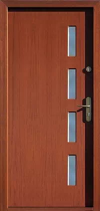 Drzwi zewnętrzne nowoczesne do domu wzór 628,4 w kolorze kalwados.