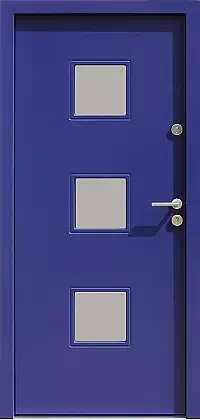 Drzwi zewnętrzne nowoczesne do domu wzór 629,1 w kolorze fioletowe.
