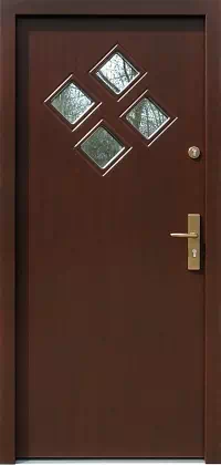 Drzwi zewnętrzne nowoczesne do domu wzór 630,7 w kolorze orzech ciemny.