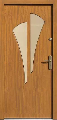 Drzwi zewnętrzne nowoczesne do domu 670,2 w kolorze złoty dąb.