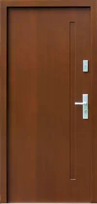 Drzwi zewnętrzne nowoczesne do domu wzór 684,1 w kolorze orzech.