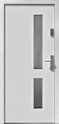 Drzwi zewnętrzne nowoczesne do domu wzór 684,2 w kolorze orzech.