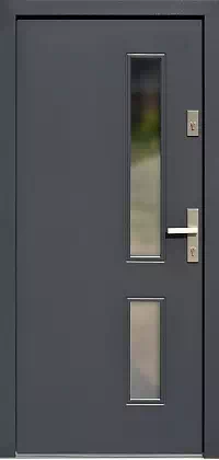 Drzwi zewnętrzne nowoczesne do domu wzór 684,4 w kolorze antracyt.
