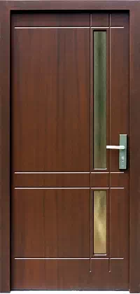 Drzwi zewnętrzne nowoczesne do domu wzór 685,1 w kolorze orzech.
