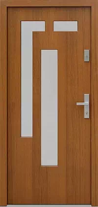 Drzwi zewnętrzne nowoczesne do domu 687,1 w kolorze ciemny dąb.