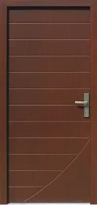 Drzwi zewnętrzne nowoczesne do domu wzór 687,2 w kolorze orzech.