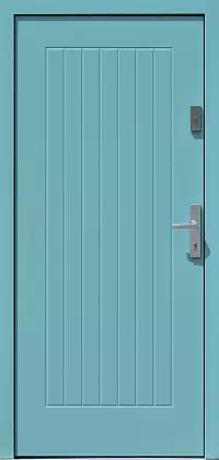 Drzwi zewnętrzne nowoczesne do domu wzór 688,2C w kolorze błękitne.