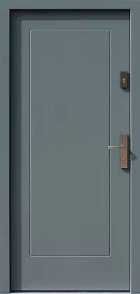 Drzwi zewnętrzne nowoczesne do domu 688,4 w kolorze jasno szare.