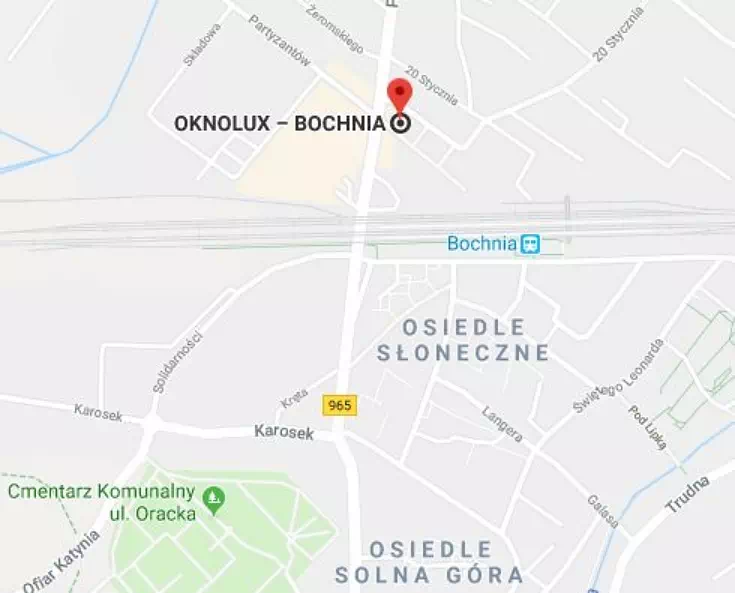 Oknolux - Lokalizacja salonu sprzedaży i wymiany drzwi zewnętrznych w Bochni