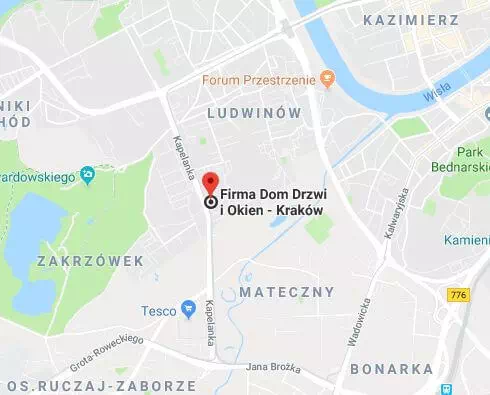 Dom Drzwi i Okien - Lokalizacja salonu sprzedaży i wymiany drzwi zewnętrznych w Krakowie